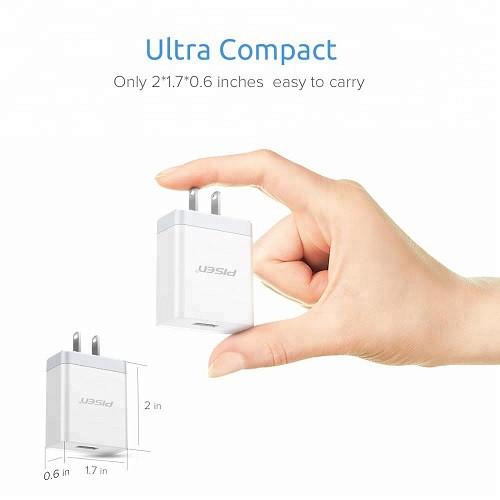 Sạc PISEN Quick USB Fast Wall Charger QC 18W - (TS-C092), Màu trắng - Hàng Chính Hãng