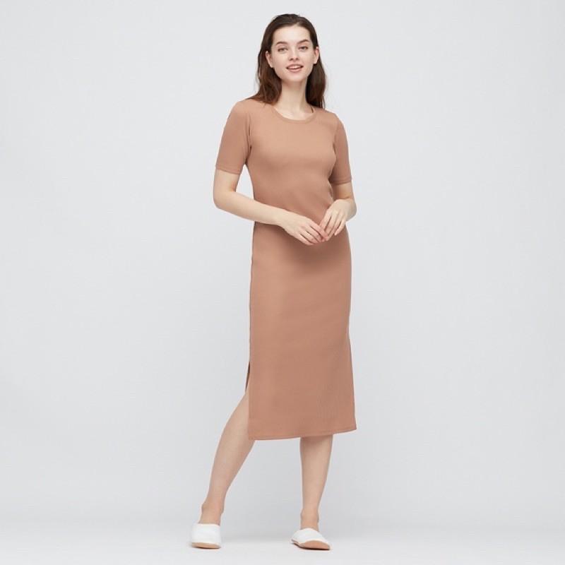 Đầm thun gân Midi Xuất Nhật