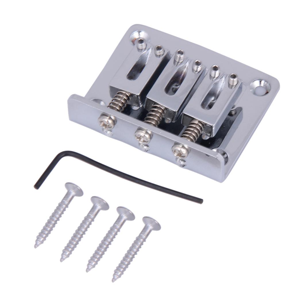 2X Guitar Bridge with Wrench Screw Set for 3 String Electric