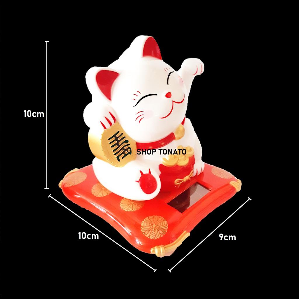 MÈO THẦN TÀI, MÈO MAY MẮN MANEKI NEKO 23001,23002,23003 SỬ DỤNG NĂNG LƯỢNG MẶT TRỜI CAO 8CM,10CM,16CM