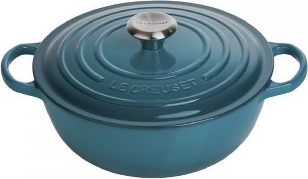 Nồi Gang sâu lòng LE CREUSET La Marmite Deep Teal 26cm Hàng Chính Hãng