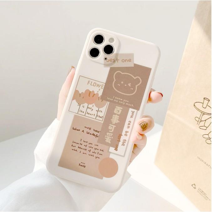 Ốp lưng dành cho iphone Gấu Best One Trắng Cạnh Vuông 6/6plus/6s/6splus/7/7plus/8/8plus/x/xr/xs/11/12/pro/max/plus/promax