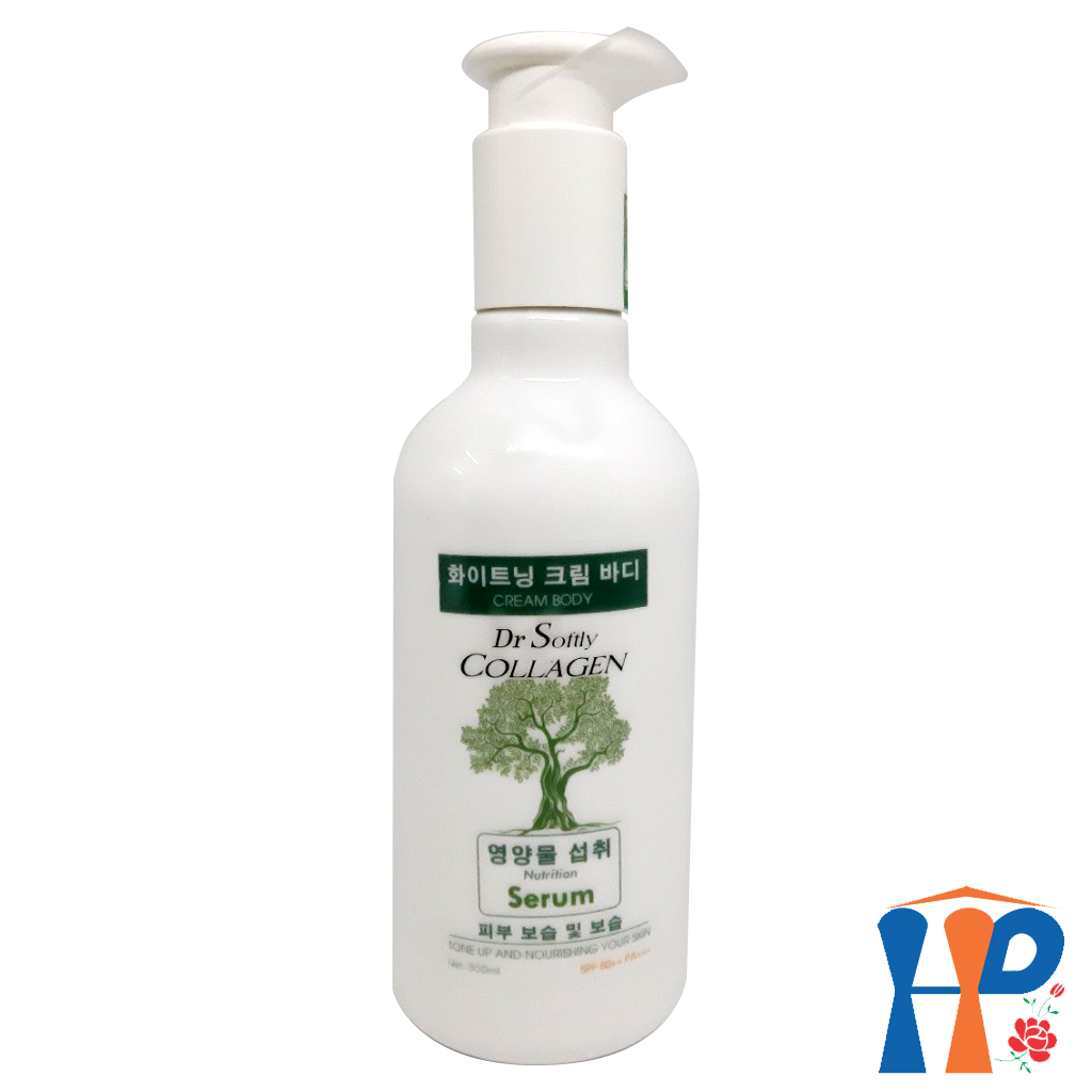 Kem dưỡng thể trắng da DrSoftly Cream Body Collagen Serum Tone Up and Nourishing SPF50++ PA+++ 300ml