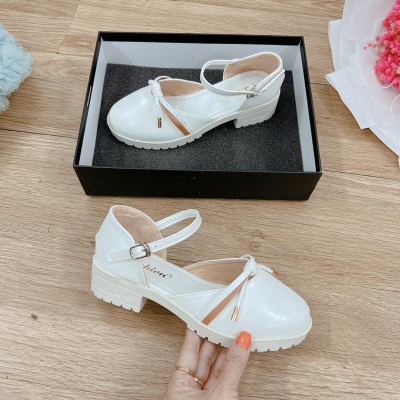 Sandal cao gót 4 phân ulzzang bít mũi, giày Lolita đế cao phong cách vintage ulzzang chất mềm