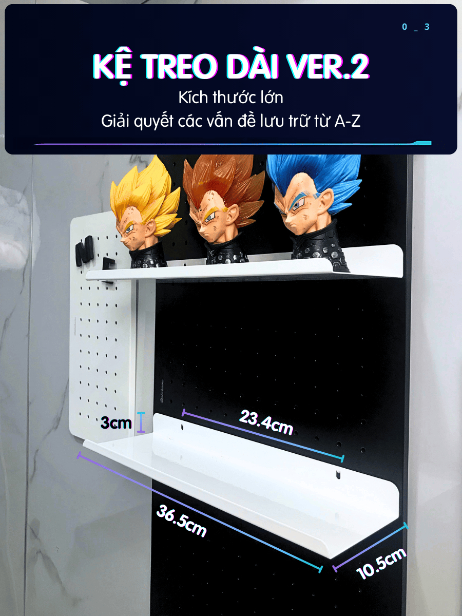 Kệ treo Dola Home để mô hình, anime, bàn phím, lọ hoa, IPAD, tay cầm game, sách vở - Phụ kiện Pegboard Dola Home