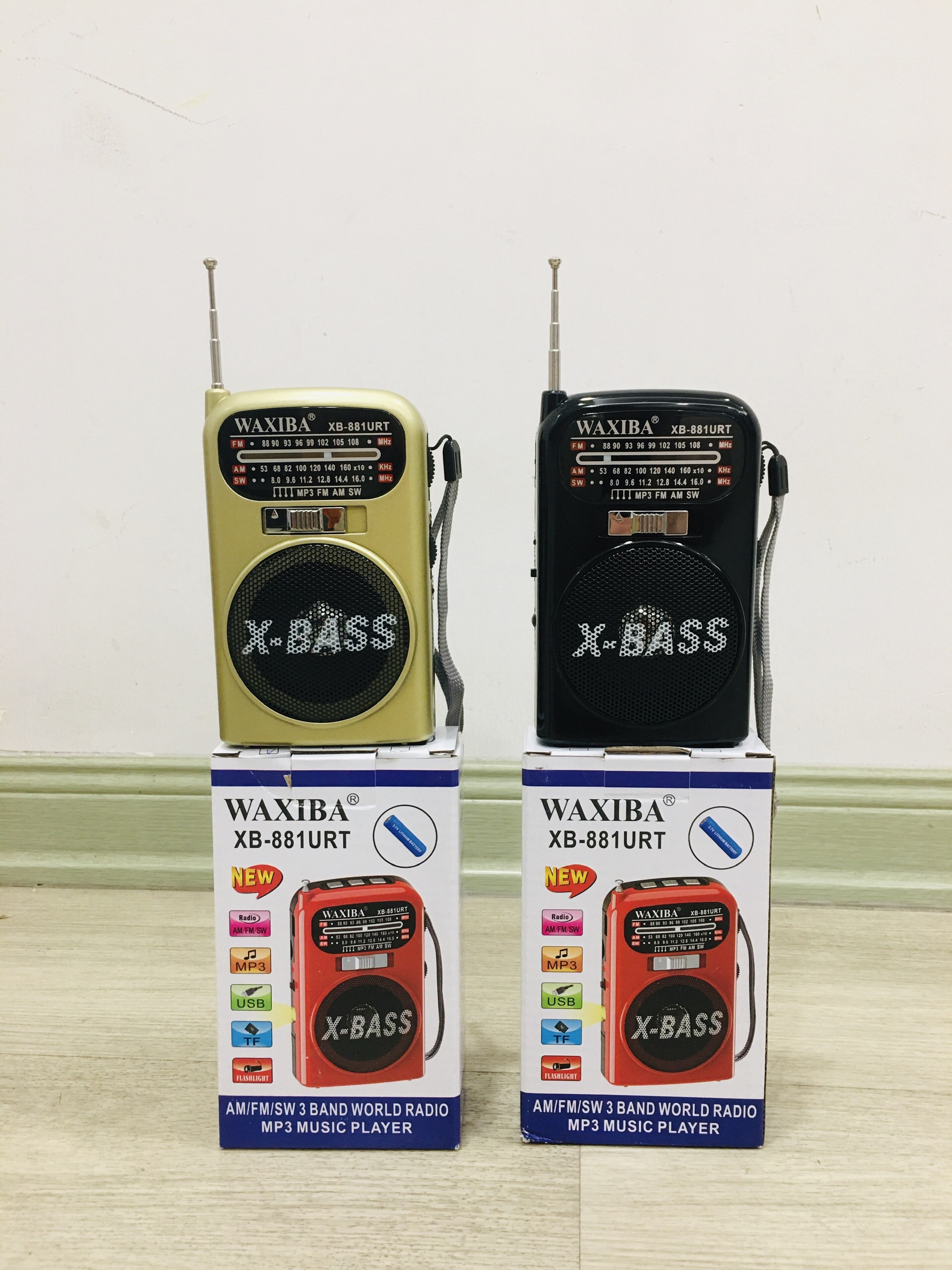 Đài Radio Mini, Đài Radio Cho Người Già Waxiba XB-881URT Cao Cấp Mp3/Usb/Thẻ Nhớ/Đèn Pin-Hàng Chính Hãng