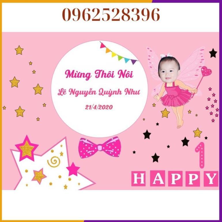 Sét Bóng Sinh Nhật Kèm Phông In Tên Bé