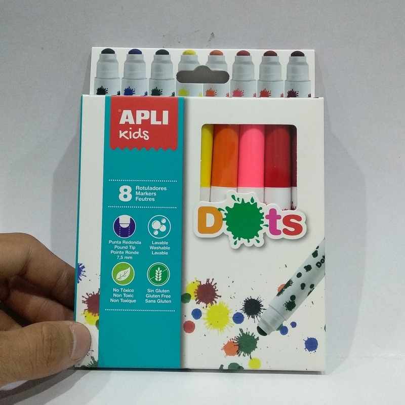 Vỉ 8 Màu Bút Lông Dots APLI - 16805