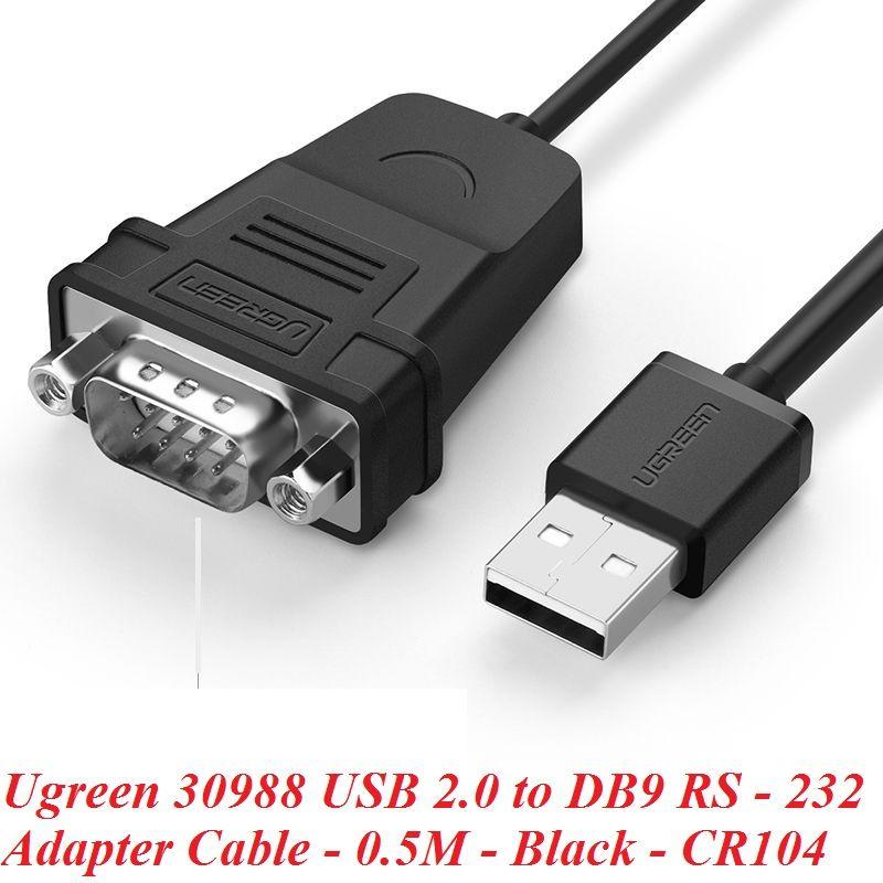 Ugreen UG30988CR104TK 0.5M màu đen USB 2.0 ra 9 chân DB9 RS 232 cổng đực - HÀNG CHÍNH HÃNG