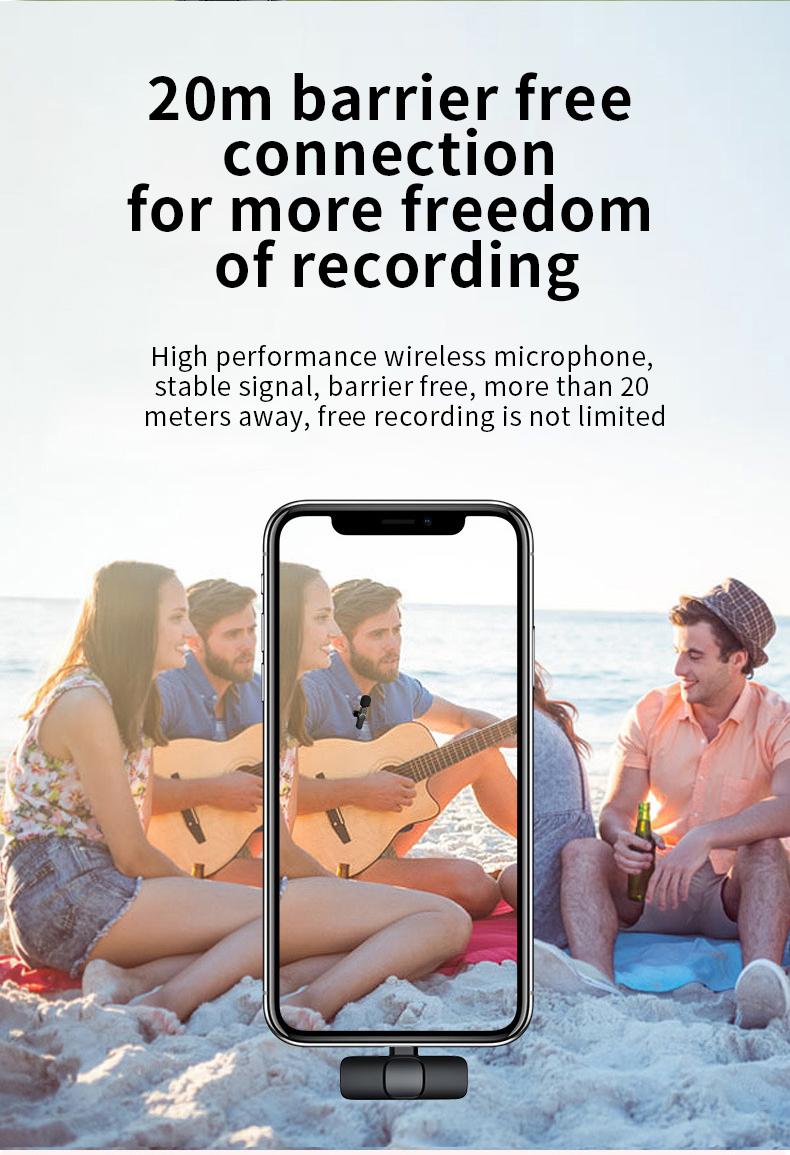 Micrô Lavalier Không Dây Mới Ghi Hình Âm Thanh Di Động Micrô Mini Cho iPhone Android PC Camera Trực Tiếp Điện Thoại Chơi Game Màu Sắc: 2in1TypeC-USBAdapte