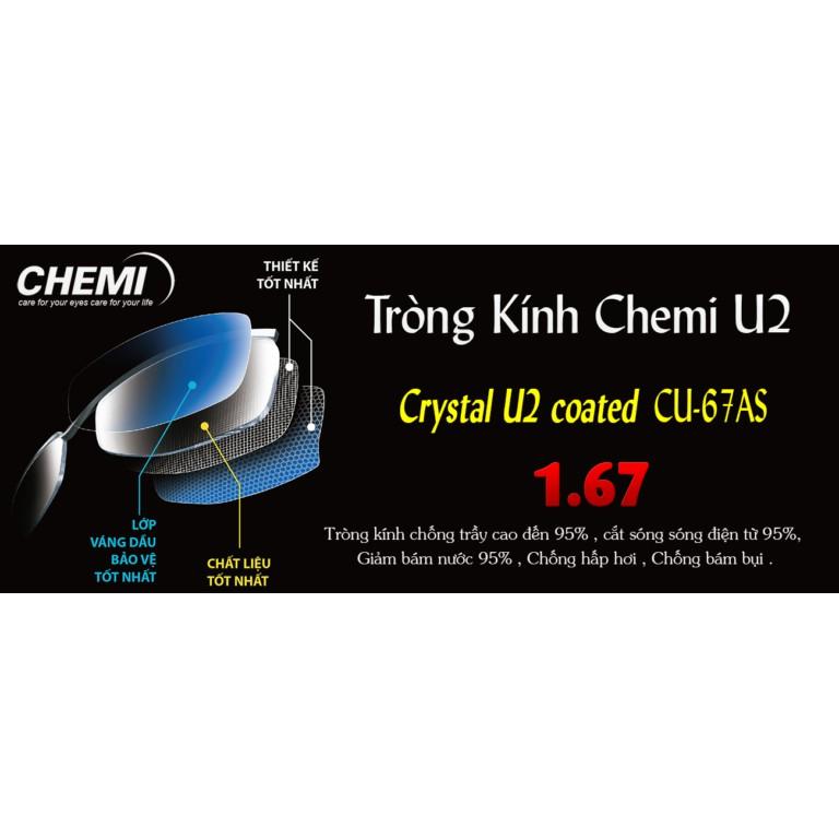 Tròng kính cận siêu mỏng CHEMI U2 1.60, 1.67 và 1.74 UV400 SP chính hãng Hàn Quốc