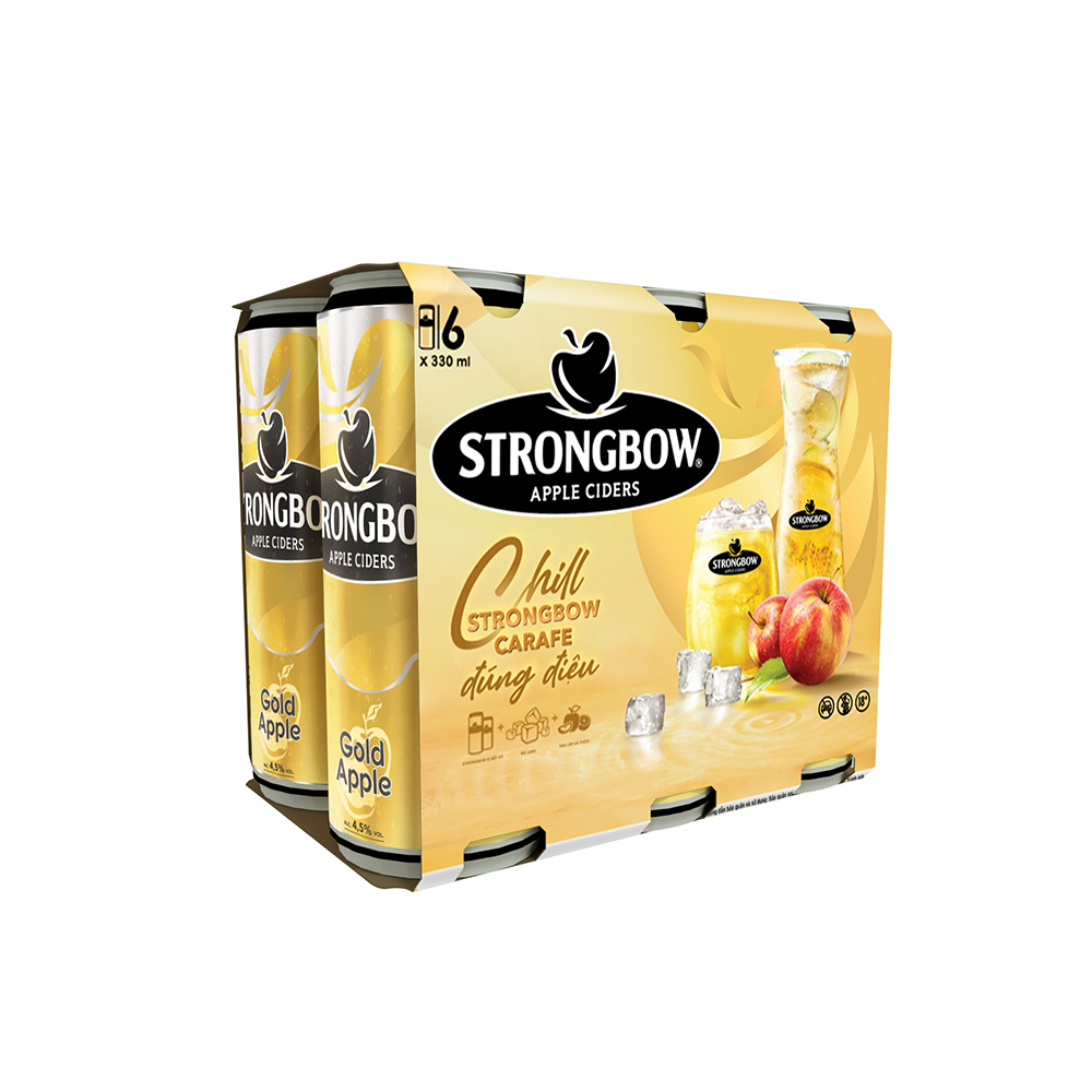 Lốc 6 Lon cao Strongbow vị Táo nguyên bản (330ml x 6 Lon)