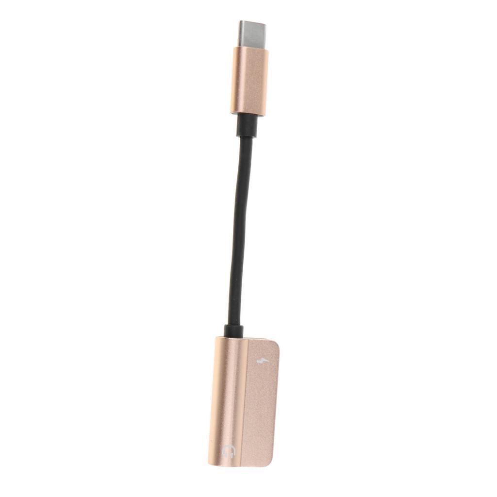 2-5pack Type C to 3.5mm Headphone Audio Adapter and USB-C Charging Cable Rose