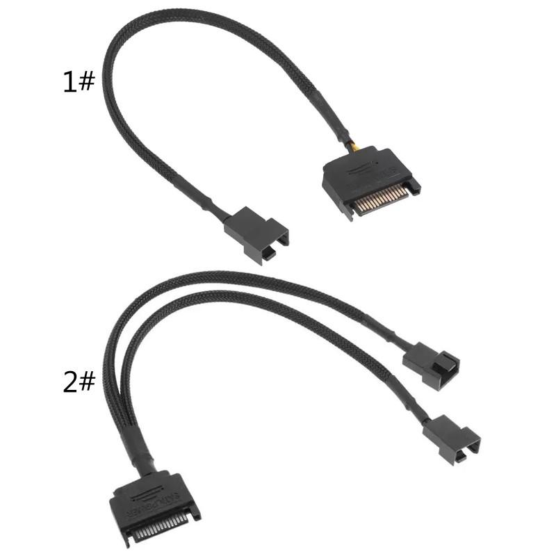 Dây Cáp Chuyển Đổi Quạt Tản Nhiệt Cho Laptop Btsg Sata 15 Pin Sang 1 / 2 Quạt Làm Mát 3 Pin / 4 Pin