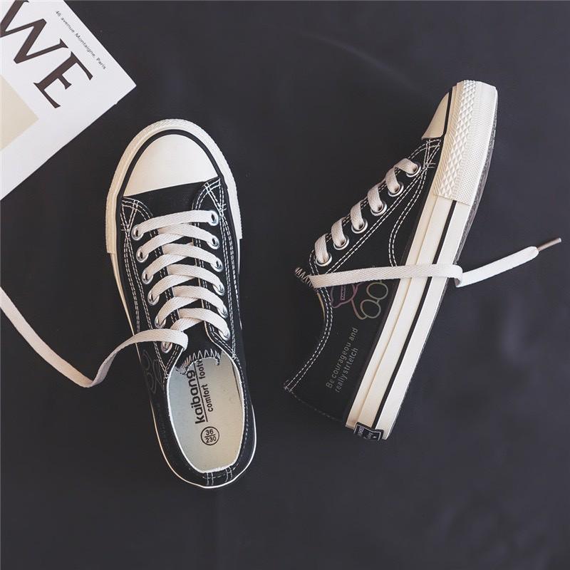 Giày thể thao nữ MWC giày sneaker nữ vải in hình cute đế bằng năng động NUTT - 0545