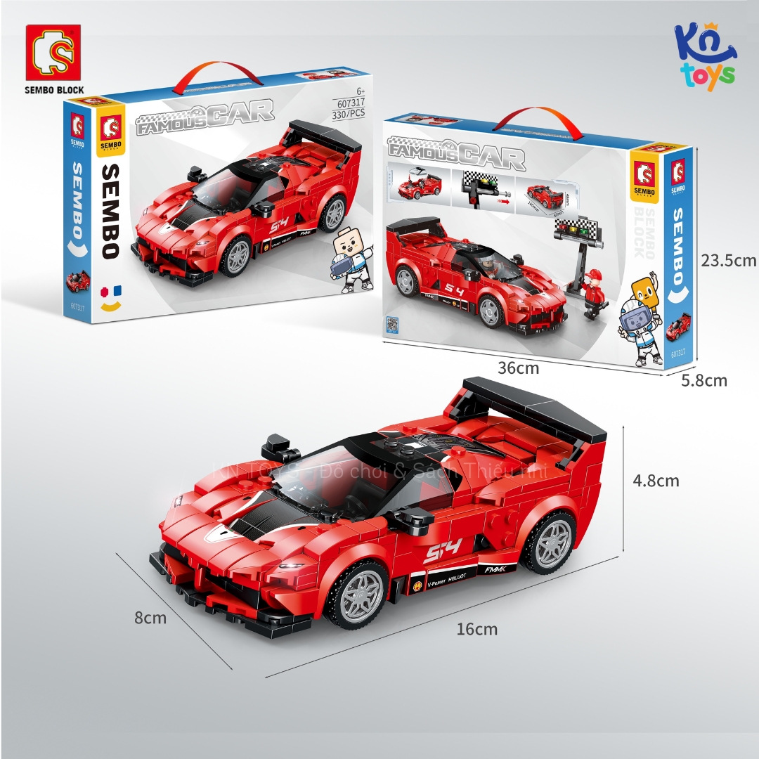 Đồ chơi lắp ráp, xếp hình SEMBO BLOCK 607317 - Xe Đua Cuồng Nhiệt