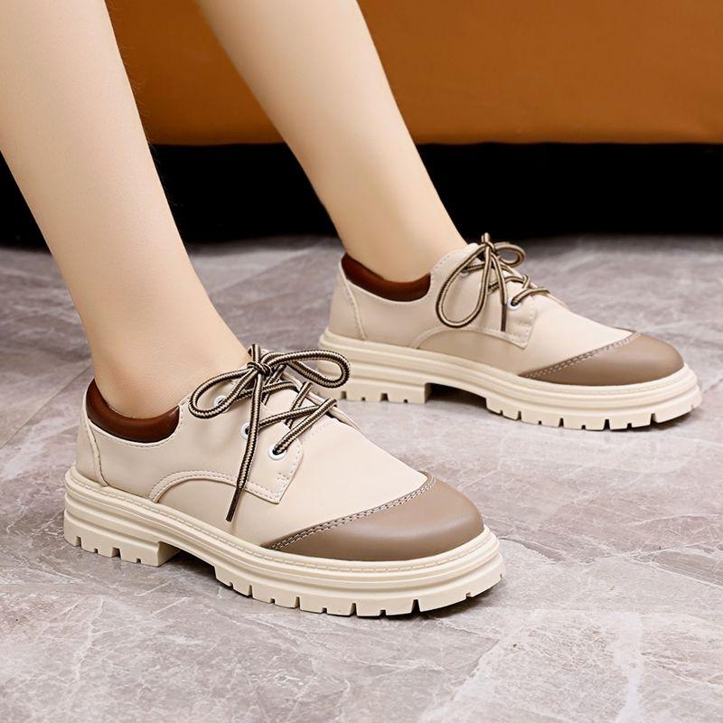 Giày Bốt Da Mũi Tròn Thời Trang Xuân Thu 2022 Cho Nữ