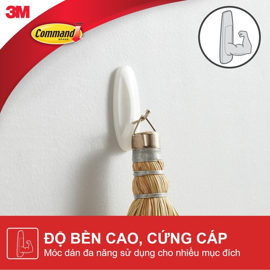 Móc dán tường đầu kim loại Command 3M vỉ 1 cái cỡ lớn chịu lực 2.2kg - Độ bền cao, bám cực chắc, tháo cực dễ 17069