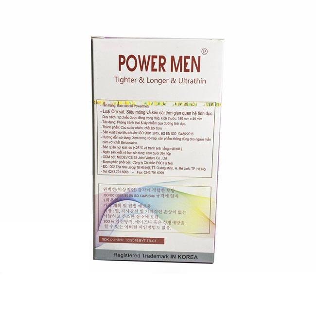 Bcs Size Nhỏ Chống Xuất Tinh Sớm Power Men Longer Ultrathin - Siêu Mỏng - Cỡ 49mm Ôm Khít - Che Tên Sản Phẩm