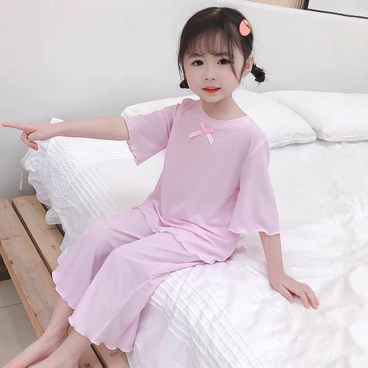 Đồ Ngủ Cho Bé Gái, Bộ Ngủ Bé Gái Size 8-28Kg Chất Lụa BiBo Store