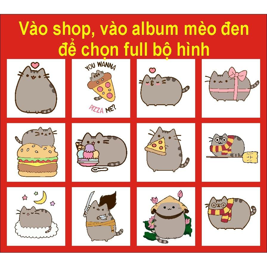 Áo Thun Mèo Đen Pusheen Kawii MD1.1 Icoi, Meo Meo Bụng Bự