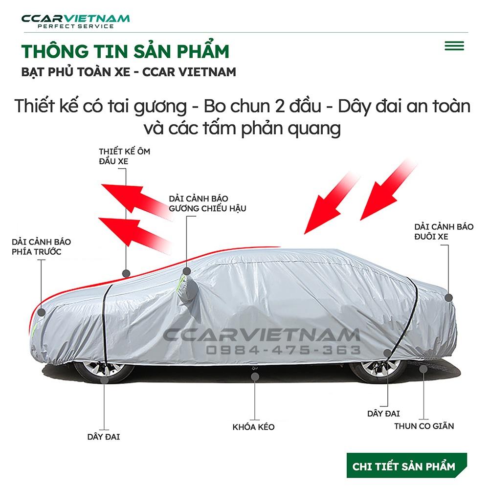 [Vải Dù Oxford] Bạt Phủ Xe Ô Tô 4, 5 Chỗ, 7 Chỗ Cách Nhiệt Che Nắng Mưa - Bạt Trùm Xe Hơi CCAR Cao Cấp - Ccar Vietnam - [BẠT PHỦ TOÀN XE