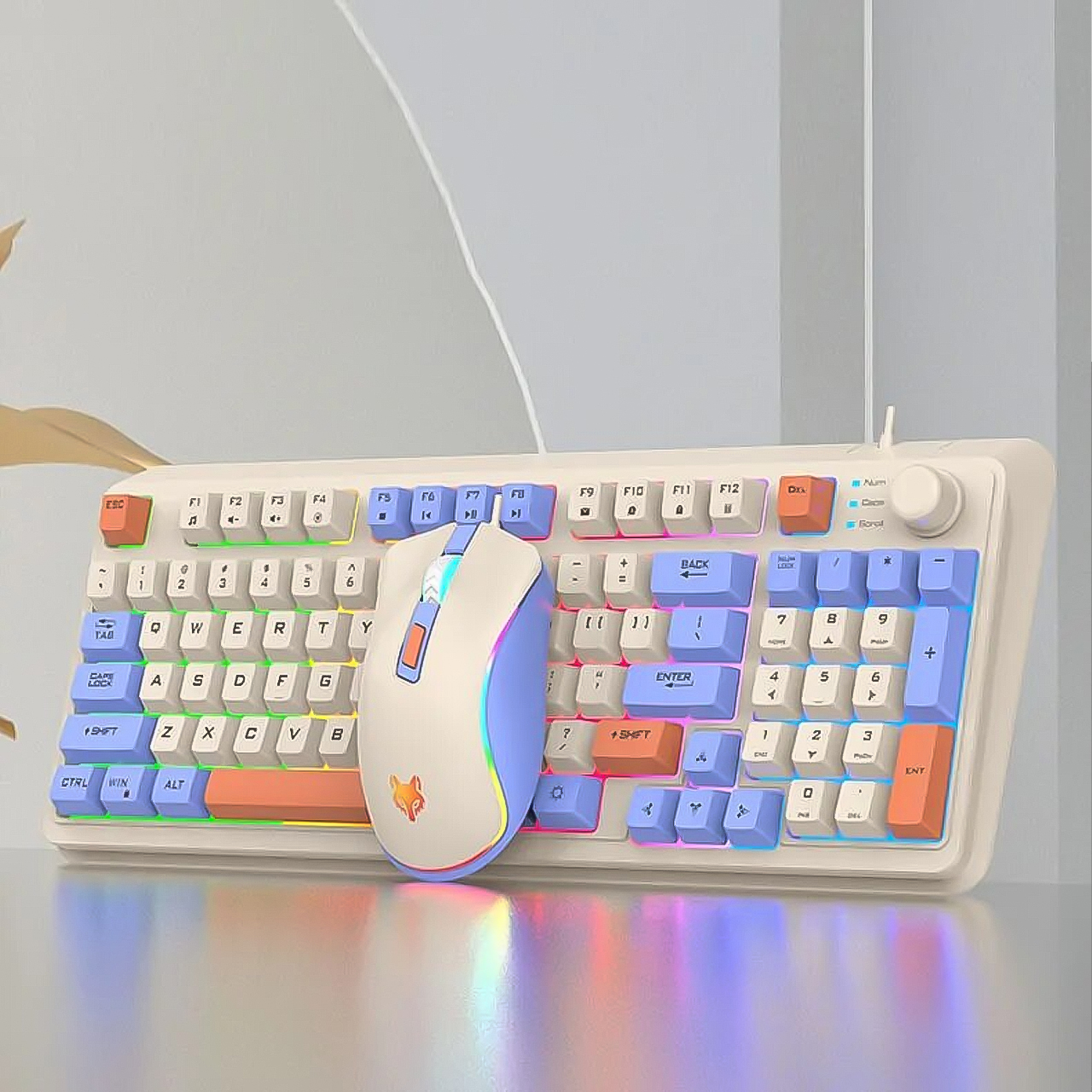 Bộ bàn phím và chuột máy tính giả cơ chuyên game Vinetteam XUNFOX K820 bộ bàn phím chuột chơi game thiết kế 94 phím có led 7 màu cực đẹp tích hợp nút chỉnh âm lượng, gõ êm dùng cho chơi game, văn phòng - hàng chính hãng