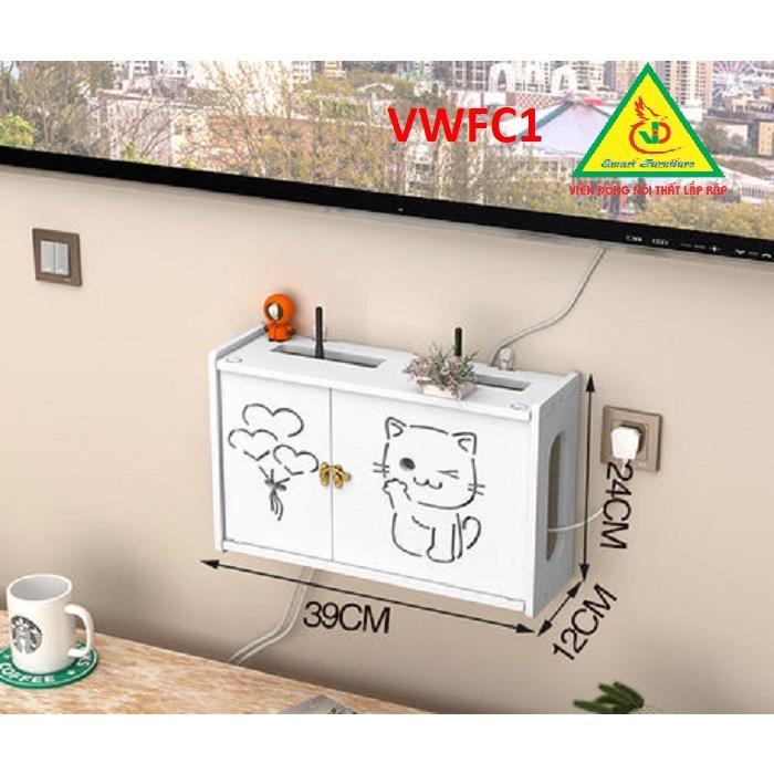 KỆ WIFI TREO TƯỜNG - TỦ KỆ ĐA NĂNG VWFC01- NỘI THẤT LẮP RÁP Viendong Adv