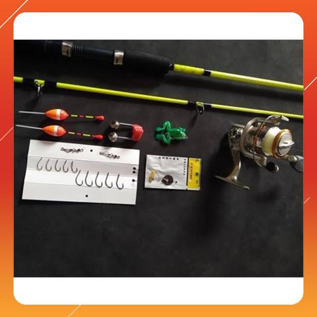 Bộ cần máy câu, tặng cước, lưỡi, nhái và cước  docaucagiangnam