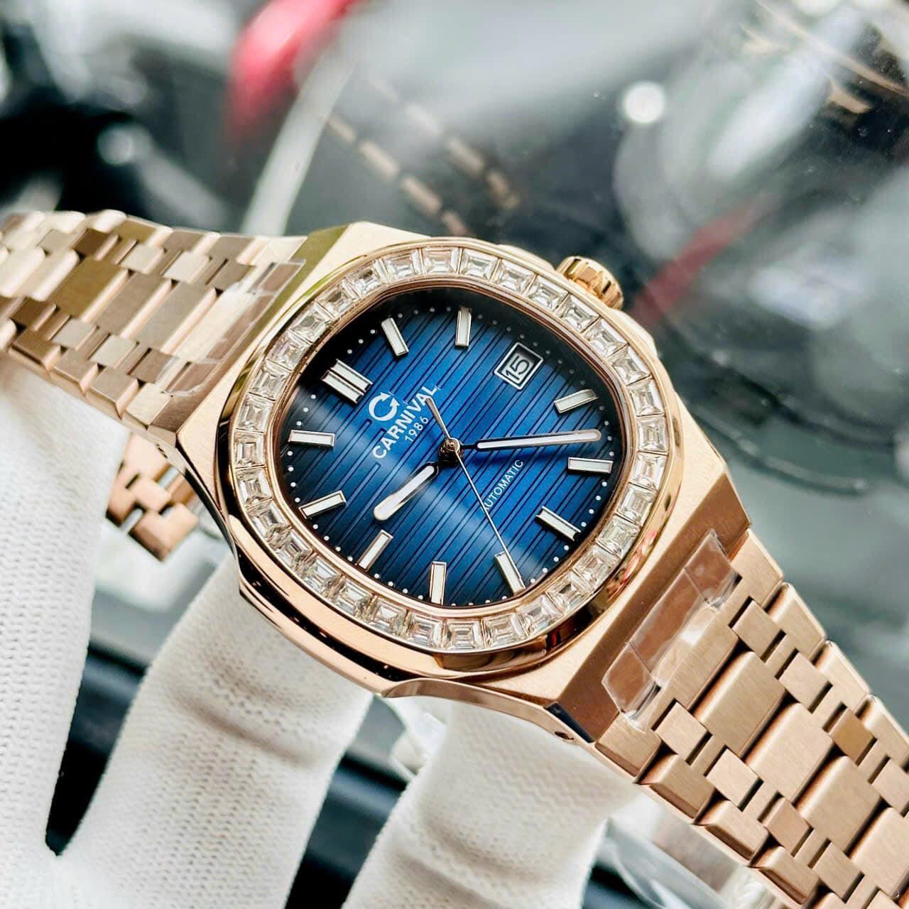 Đồng Hồ Nam Dây Thép Carnival Nautilus G8108.304.414 Automatic - Kính Sapphire - Size 41mm - Carnival 8108G-VH-MXANH