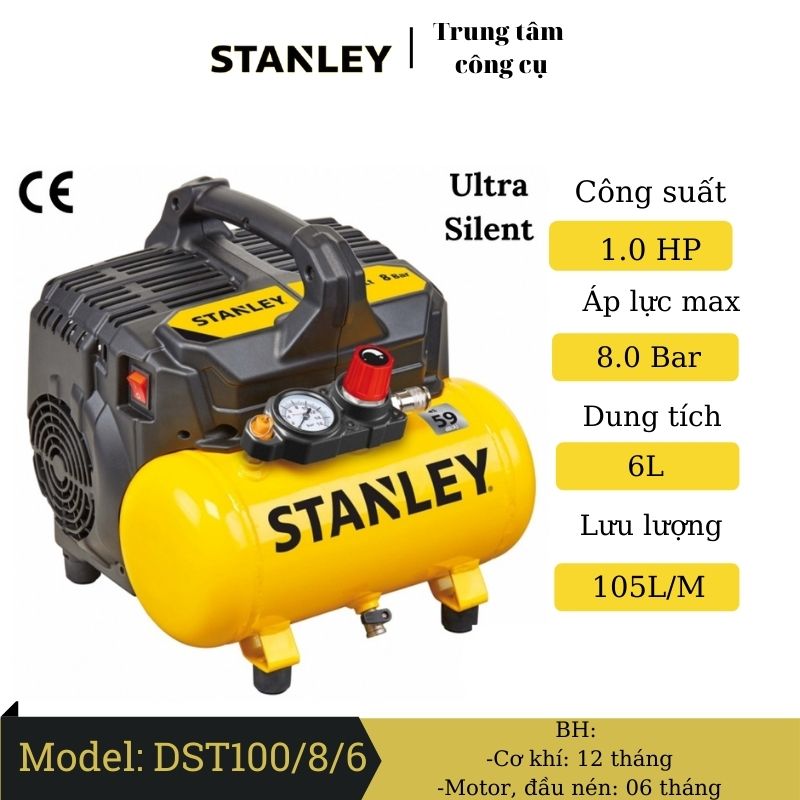 Máy nén khí không dầu 6L Stanley DST100/8/6