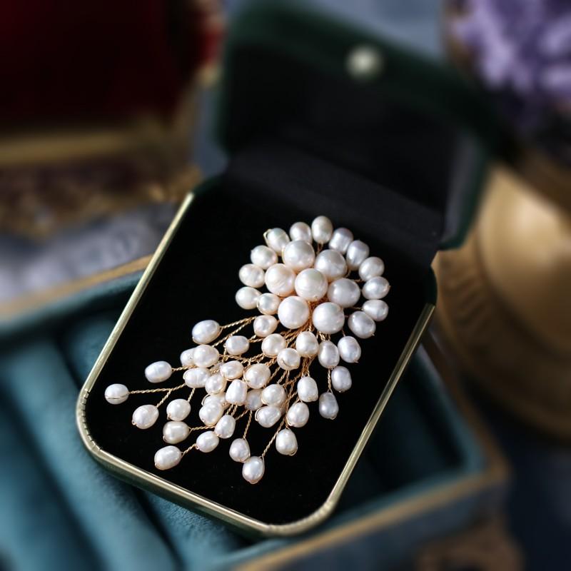 Trâm Cài Áo Đính Ngọc Trai Tự Nhiên Sang Trọng