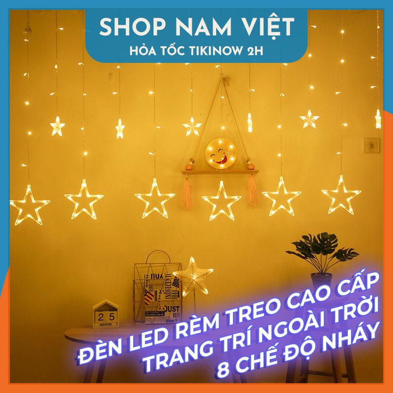 Dây Đèn LED Rèm Chống Thấm Nước Trang Trí Trong Nhà, Ngoài Trời, Năm Mới, Giáng Sinh - Chính Hãng NAVIVU