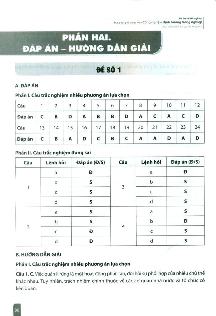 Sách - Đề Ôn Thi Tốt Nghiệp Trung Học Phổ Thông - Môn Công Nghệ - Định Hướng Nông Nghiệp (Theo Chương Trình Giáo Dục Phổ Thông 2018)