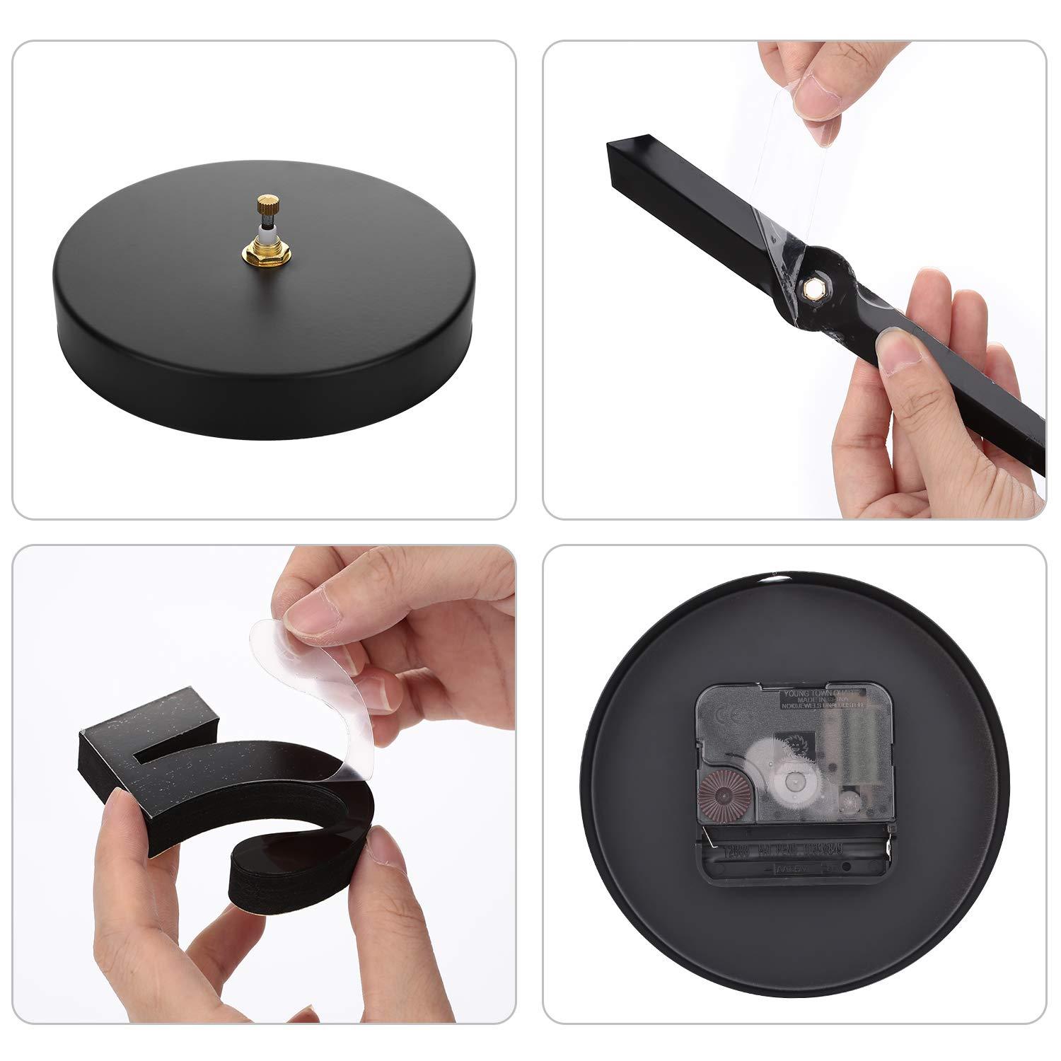 Đồng hồ treo tường 3D, đồng hồ treo tường kỹ thuật số DIY, chuyển động im lặng, đồng hồ treo tường hiện đại, đồng hồ treo tường khổng lồ cho phòng khách phòng ngủ , màu đen