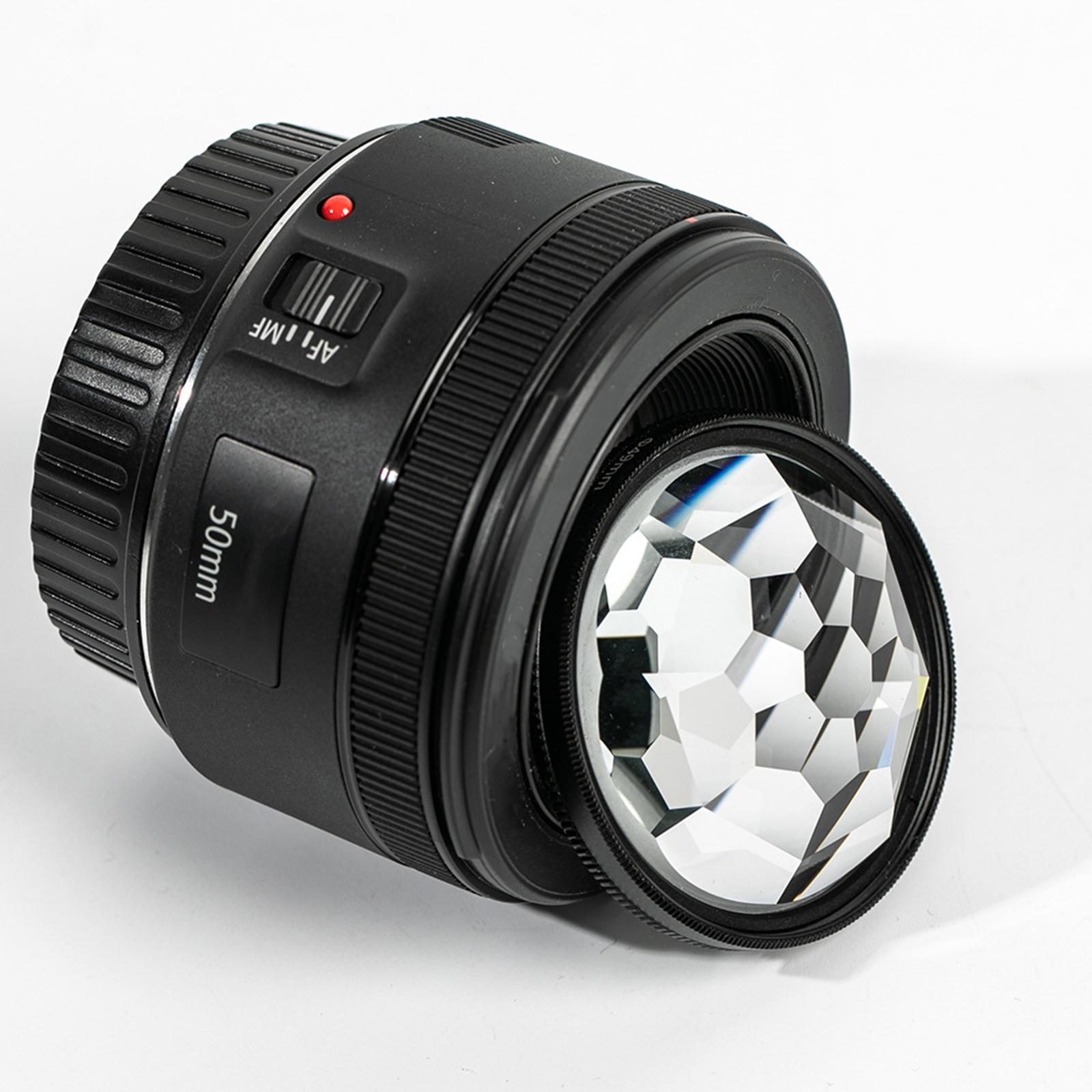 49mm Camera Lens Filter Optical Glass Kaleidoscope Prism for Photography Camera Phone Accessories