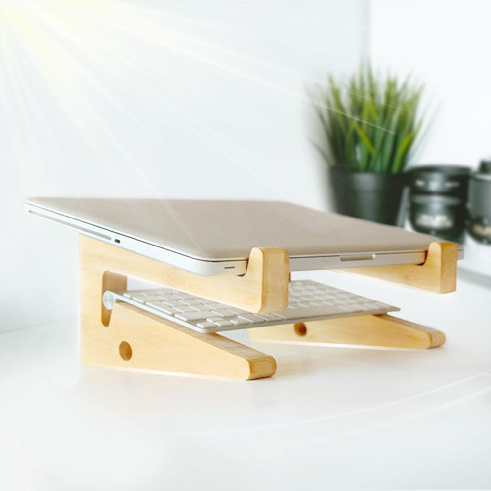 Kệ ,Giá Đỡ Dành Cho Laptop Và Macbook Thông Minh Bằng Gỗ , Tản Nhiệt Tự Nhiên