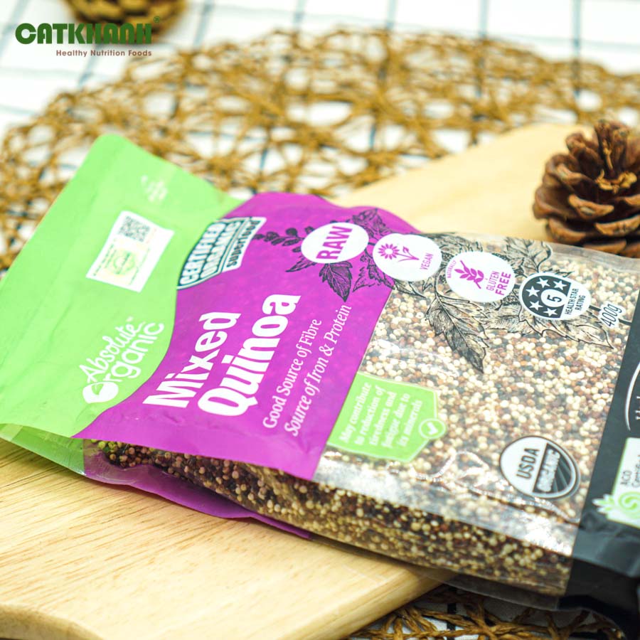 Hạt diêm mạch hữu cơ Absolute Organic Quinoa Mixed 3 loại diêm mạch (400 Grams) - Nhập khẩu Australia