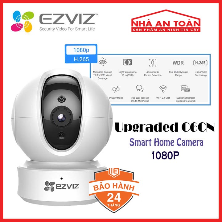 Camera iP Wifi EZVIZ - C6CN Smart Home đô phân giải 2MP quay quét thông minh hàng chính hãng Nhà An Toàn