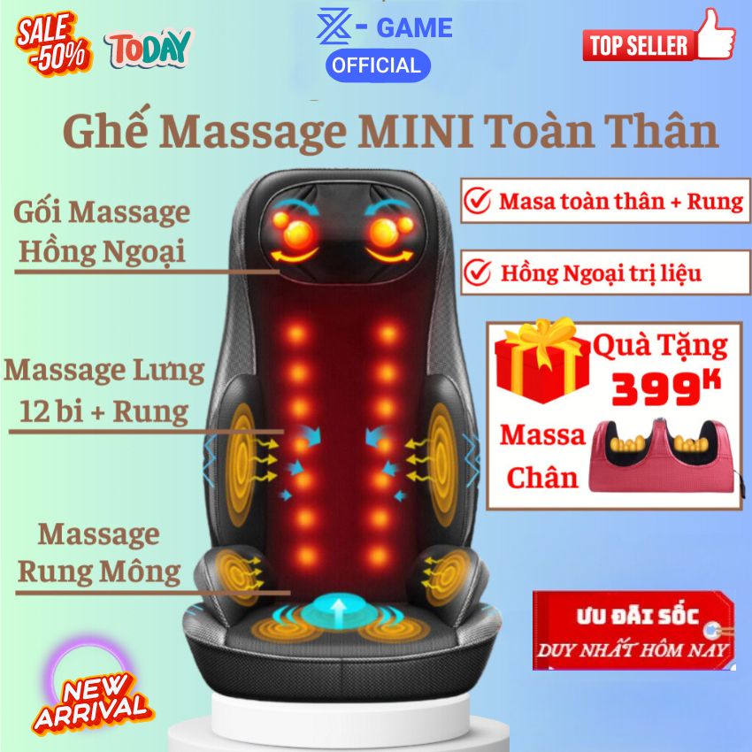 Ghế Massage Toàn Thân Cao Cấp Dành Gia Đình Đệm Ghế Mát Xa Toàn Thân Chuyên Sâu Hồng Ngoại Công Suất Mạnh Thư Giãn Giảm Đau Mỏi Stress Hiệu Quả - Hàng Chính Hãng