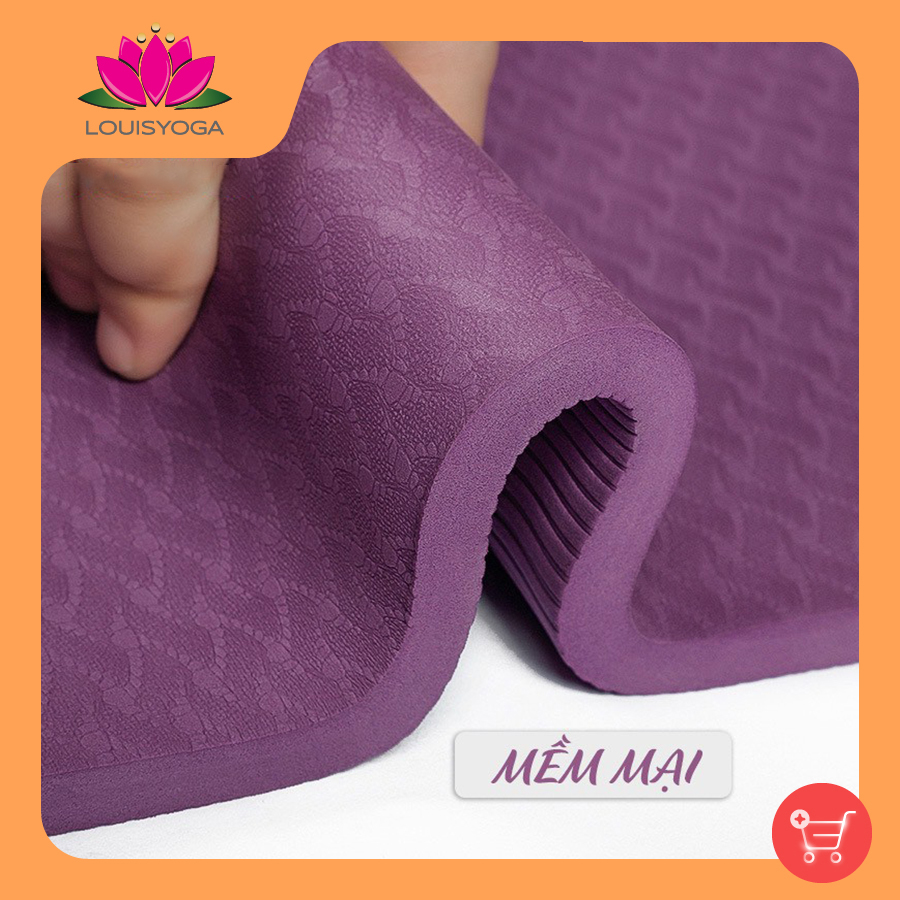 Thảm tập yoga gym định tuyến 8mm chất liệu TPT an toàn khi sử dụng dộ bám cao