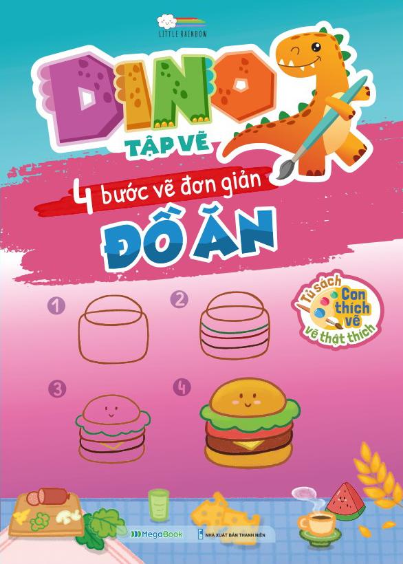 Dino Tập Vẽ - 4 Bước Vẽ Đơn Giản - Đồ Ăn