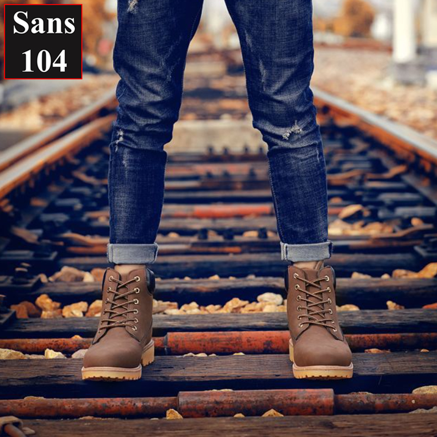 Boot nam martin Sans104 giầy cao cổ boost vàng đen nâu bigsize to 43 44 45 46 độn đế 6cm big size đẹp hàn quốc cao cấp
