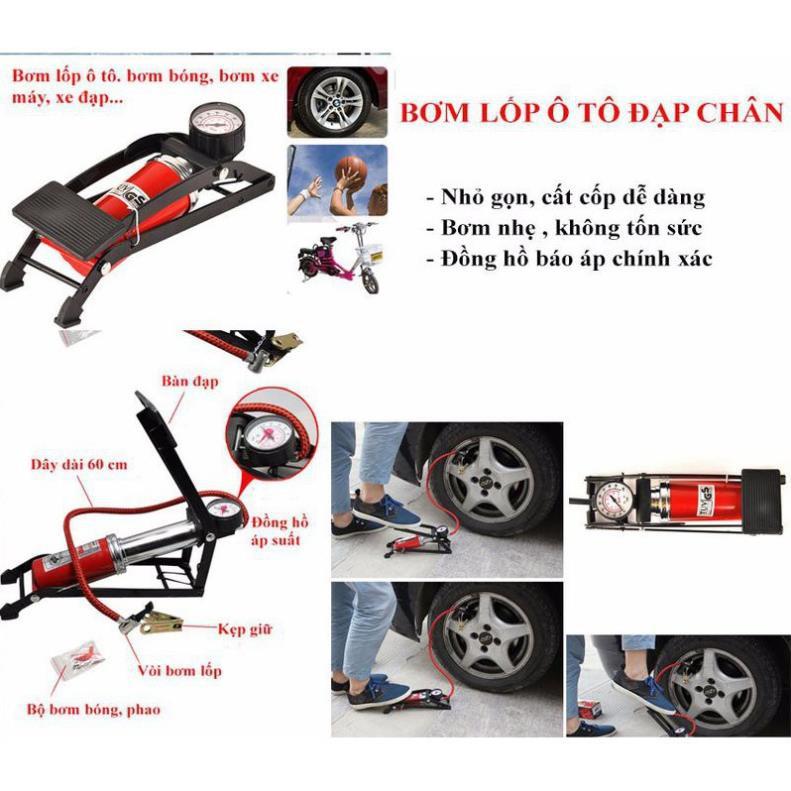 Bơm hơi đạp chân ô tô xe máy loại 1pitton