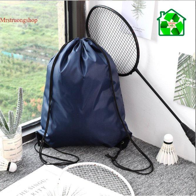 Túi Vải chống nước dây rút polyester kiểu ba lô vải D210 in logo quảng cáo Trương Gia Túi Vải - Túi Canvas - Màu trắng