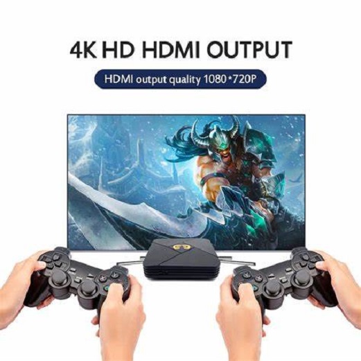 Máy chơi game đa năng G5 PS1 NES Sega GBA kiêm Android TV Wifi (tay cầm không dây, cài sẵn 30000 game)