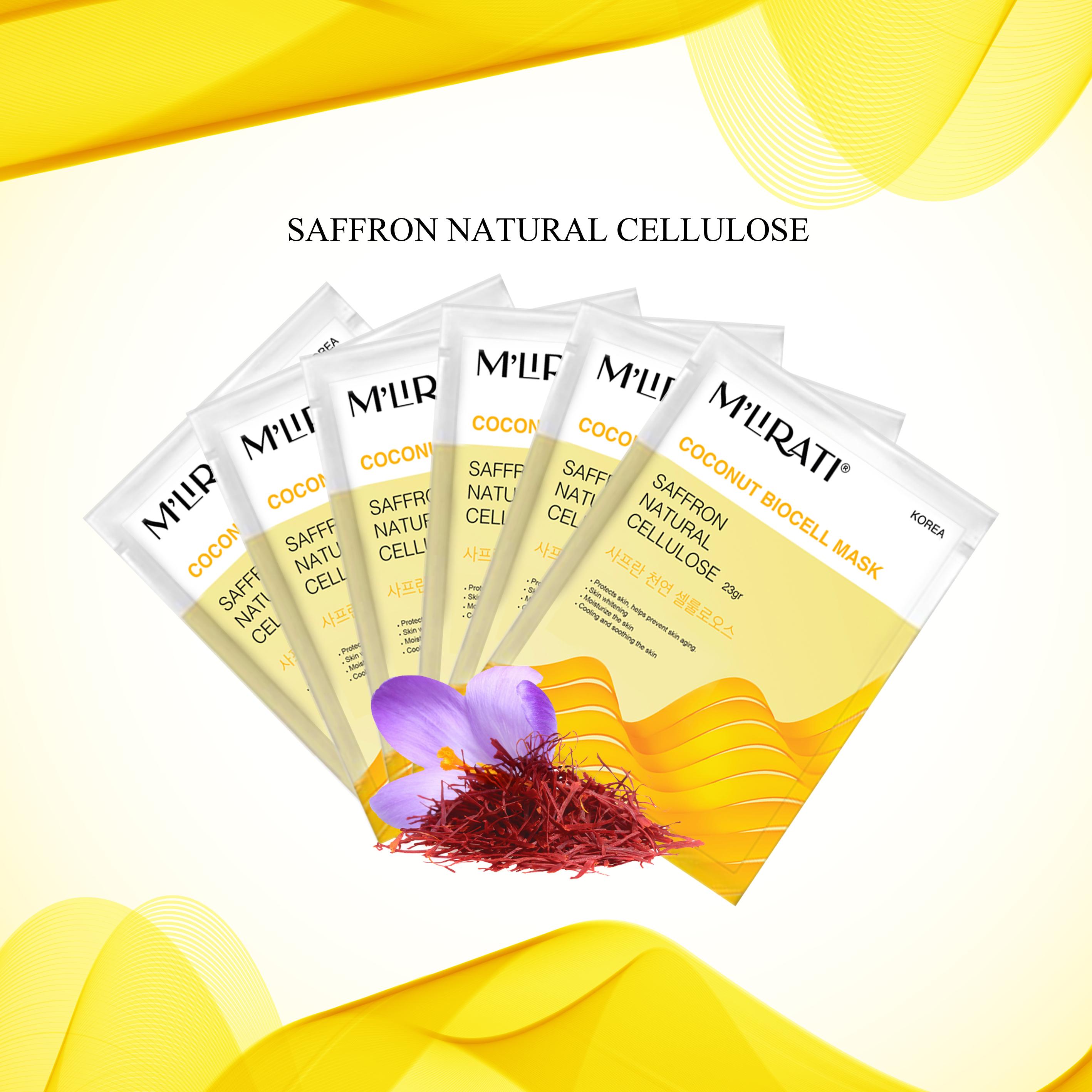 Saffron Natural Cellulose (Mặt Nạ Sinh Học Nhụy Hoa Nghệ Tây) - M'Lirati