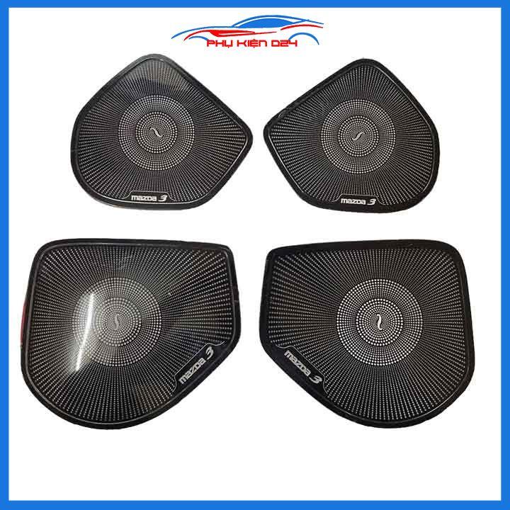 Bộ ốp màng loa vân Titan cho xe Mazda 3 2016-2017-2018-2019 chống xước trang trí nội thất ô tô