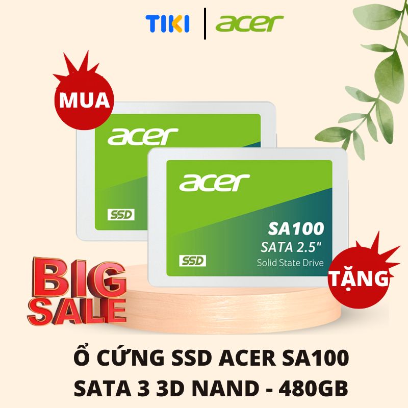 [MUA 1 TẶNG 1] Ổ cứng SSD Acer SA100 3D NAND tốc độ đến 561MB/s - Bảo hành 3 năm - Hàng Chính Hãng