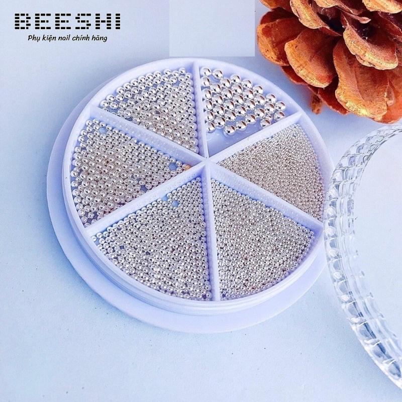 Bi nail trang trí móng vàng bạc mix size 6 ô-beeshi shop nail